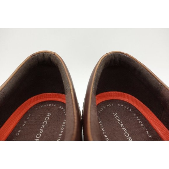 Rockport Brown Leather Lace Up Dress Oxfords Shoes Men\'s 13 W